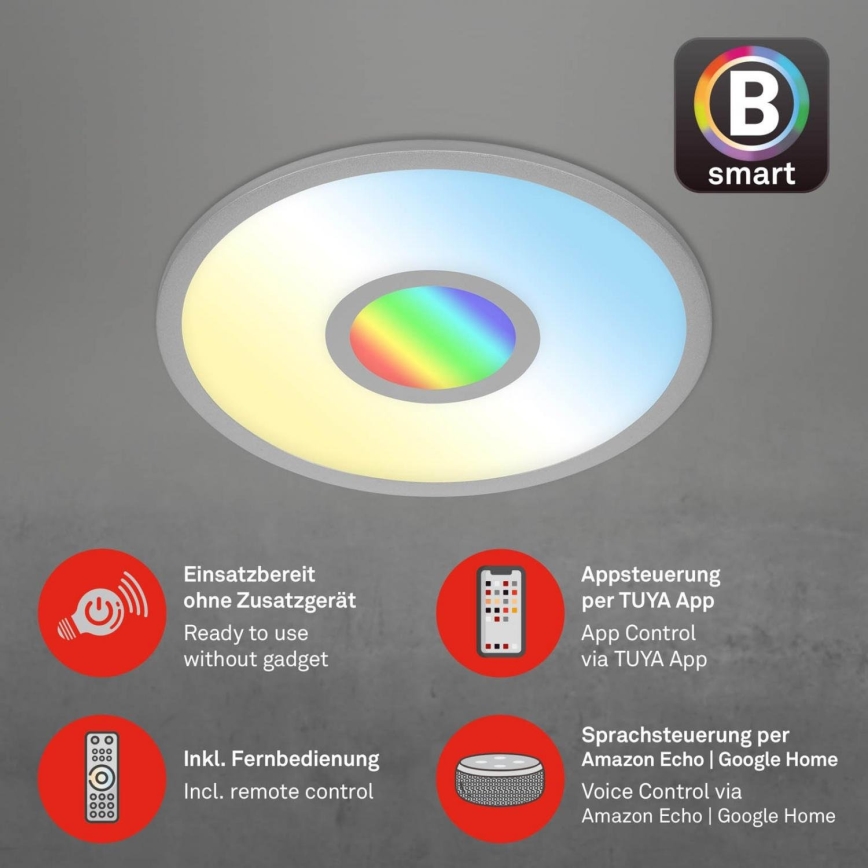 Brilo - LED RGB Dimmable ceiling light CENTRO LED/24W/230V 2700-6500K Wi-Fi Tuya + remote control