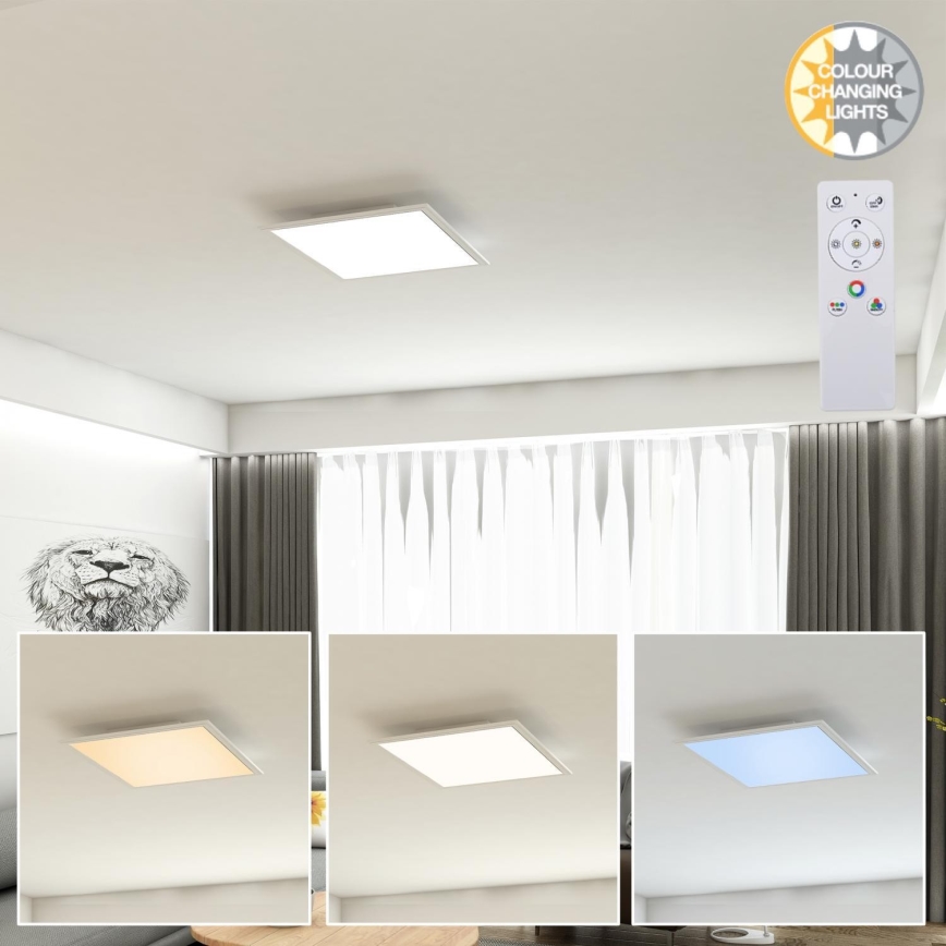 Brilo - LED RGB Dimmable ceiling light COLOUR LED/15W/230V 3000-6500K + remote control