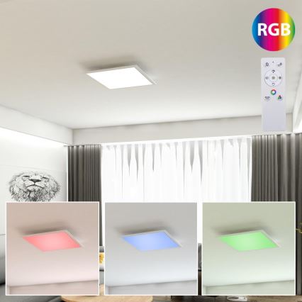 Brilo - LED RGB Dimmable ceiling light COLOUR LED/15W/230V 3000-6500K + remote control