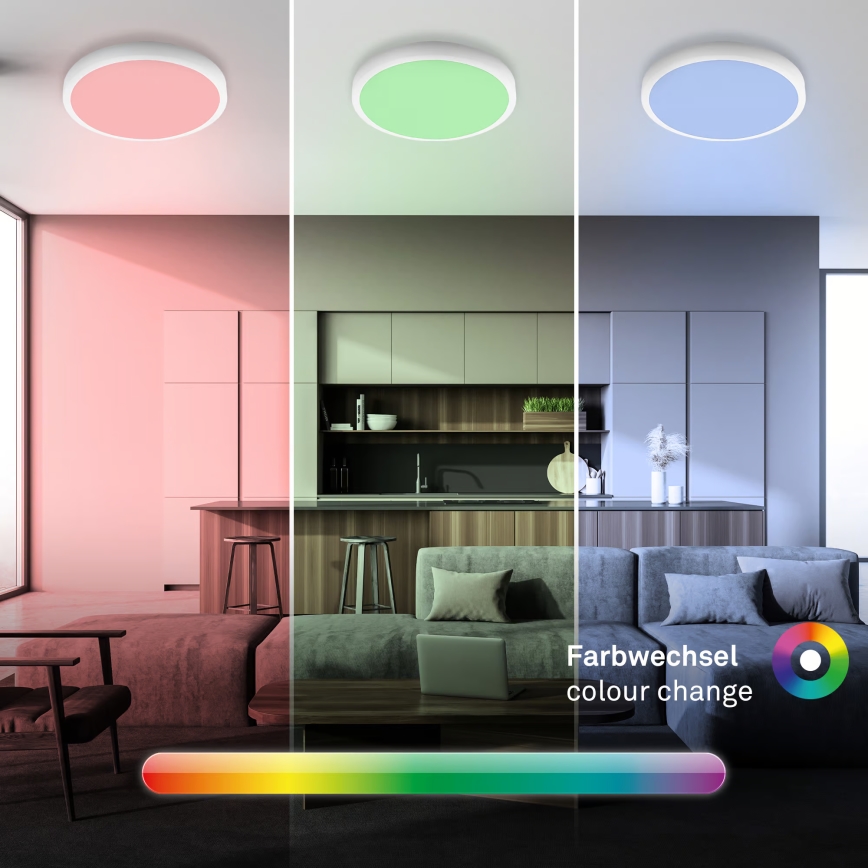 Brilo - Dimmable LED RGBW Ceiling Light LED/20W/230V 2200–6500K Tuya Wi‑Fi Ø 27 cm