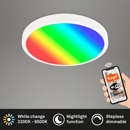 Brilo - Dimmable LED RGBW Ceiling Light LED/20W/230V 2200–6500K Tuya Wi‑Fi Ø 27 cm
