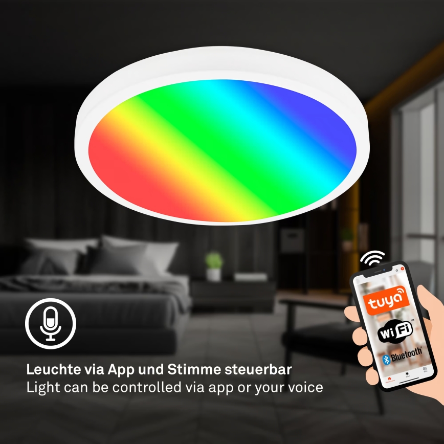 Brilo - Dimmable LED RGBW Ceiling Light LED/20W/230V 2200–6500K Tuya Wi‑Fi Ø 27 cm