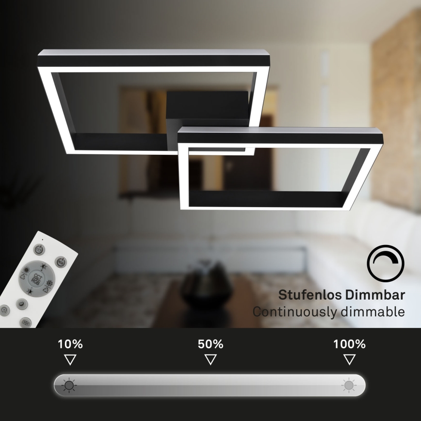 Brilo - LED RGBW Dimmable surface-mounted chandelier FRAME 2xLED/17W/230V 2700-6500K + remote control