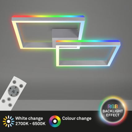 Brilo - LED RGBW Dimmable surface-mounted chandelier FRAME 2xLED/17W/230V 2700-6500K + remote control