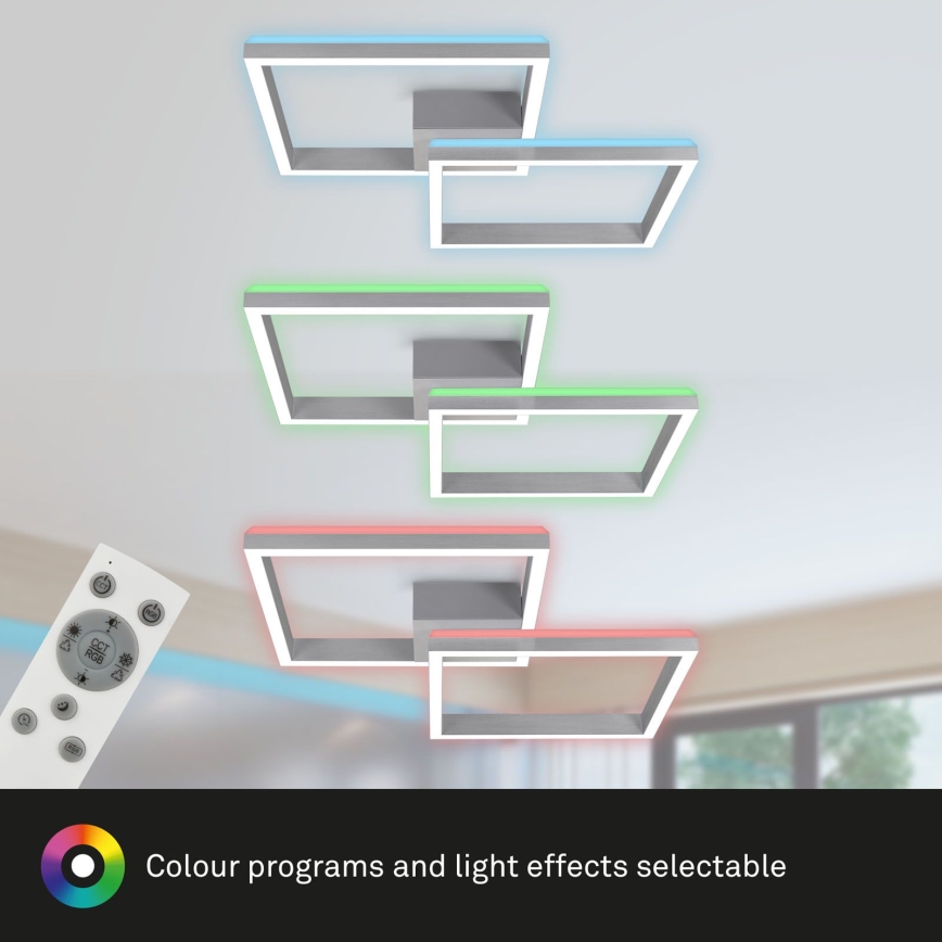 Brilo - LED RGBW Dimmable surface-mounted chandelier FRAME 2xLED/17W/230V 2700-6500K + remote control