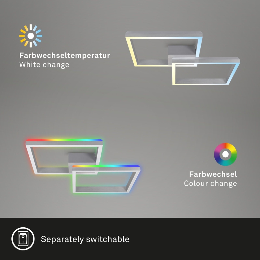 Brilo - LED RGBW Dimmable surface-mounted chandelier FRAME 2xLED/17W/230V 2700-6500K + remote control