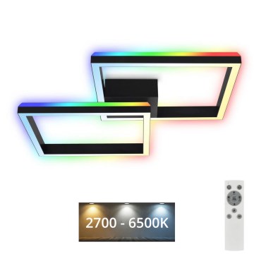 Brilo - LED RGBW Dimmable surface-mounted chandelier FRAME 2xLED/17W/230V 2700-6500K + remote control