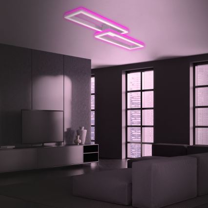 Brilo - LED RGBW Dimmable surface-mounted chandelier FRAME 2xLED/21W/230V 2700-6500K + remote control