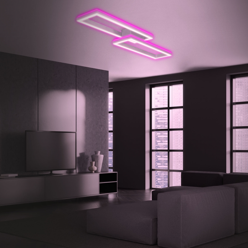 Brilo - LED RGBW Dimmable surface-mounted chandelier FRAME 2xLED/21W/230V 2700-6500K + remote control