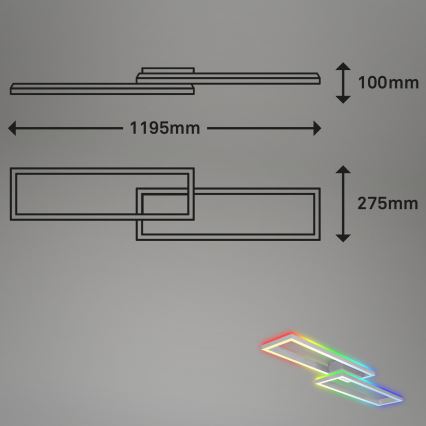 Brilo - LED RGBW Dimmable surface-mounted chandelier FRAME 2xLED/21W/230V 2700-6500K + remote control