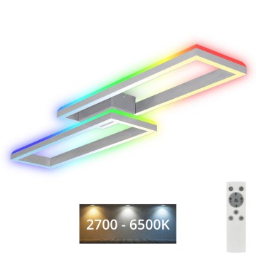 Brilo - LED RGBW Dimmable surface-mounted chandelier FRAME 2xLED/21W/230V 2700-6500K + remote control
