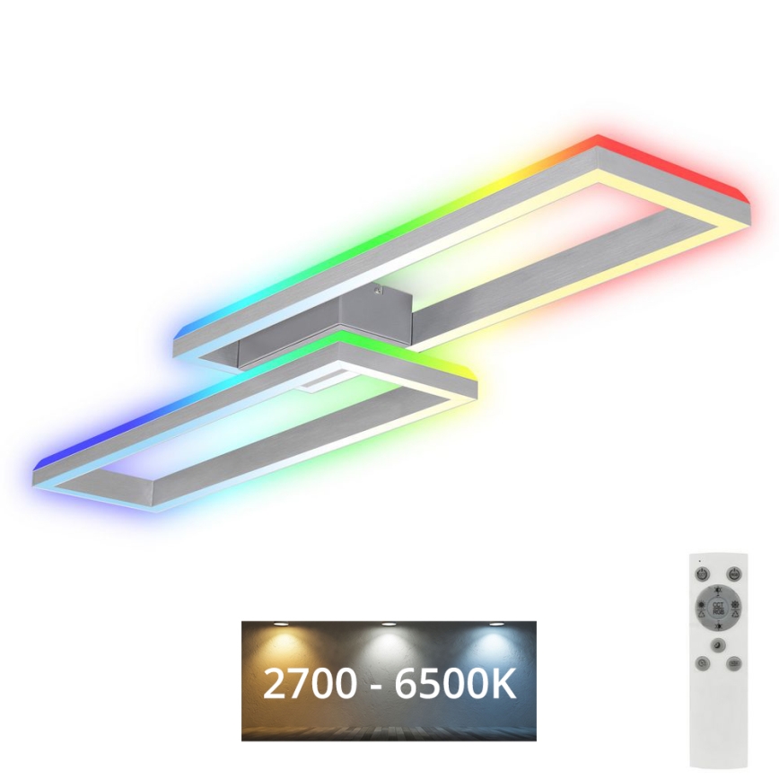 Brilo - LED RGBW Dimmable surface-mounted chandelier FRAME 2xLED/21W/230V 2700-6500K + remote control