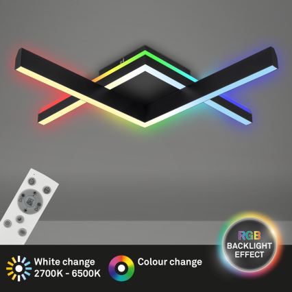 Brilo - LED RGBW Dimmable surface-mounted chandelier FRAME 2xLED/9W/230V 2700-6500K + remote control
