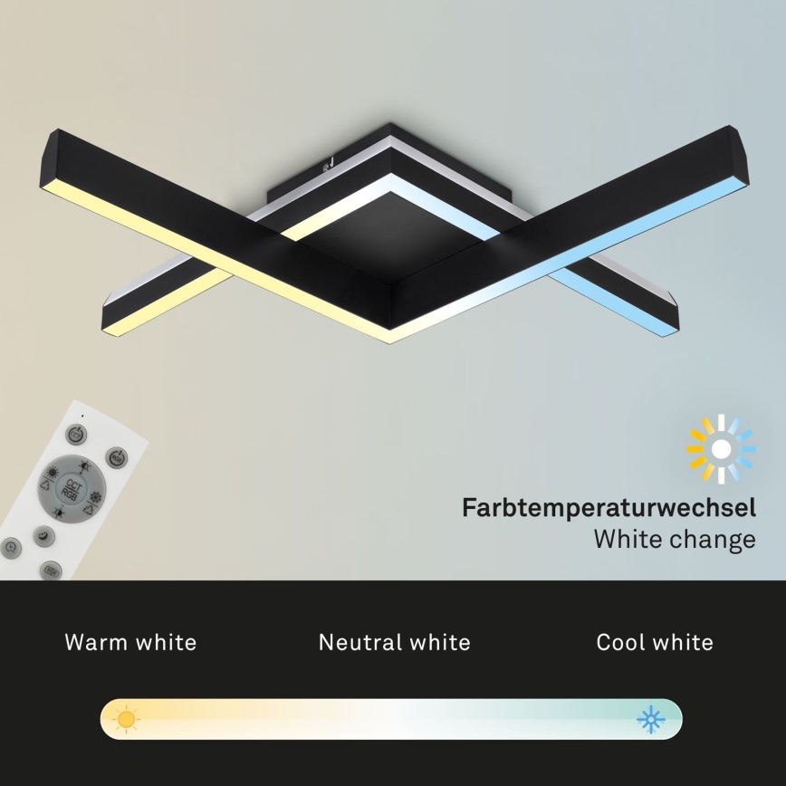 Brilo - LED RGBW Dimmable surface-mounted chandelier FRAME 2xLED/9W/230V 2700-6500K + remote control