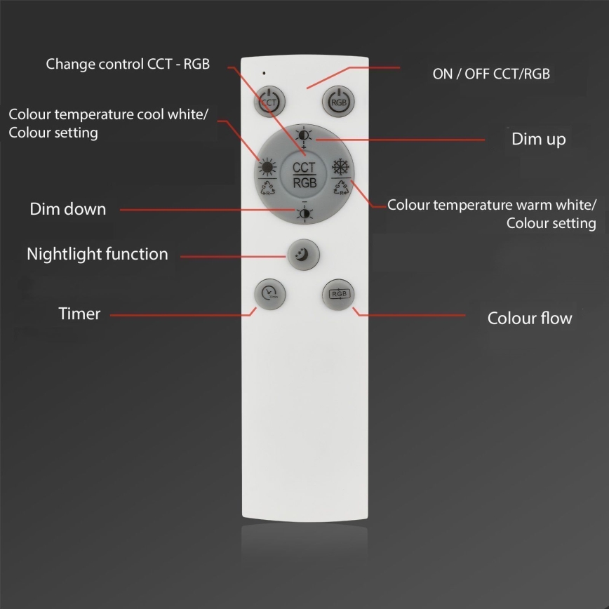 Brilo - LED RGBW Dimmable surface-mounted chandelier FRAME 2xLED/9W/230V 2700-6500K + remote control