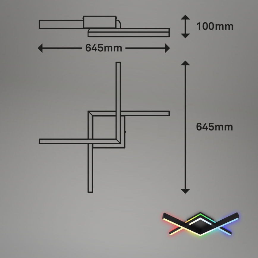 Brilo - LED RGBW Dimmable surface-mounted chandelier FRAME 2xLED/9W/230V 2700-6500K + remote control