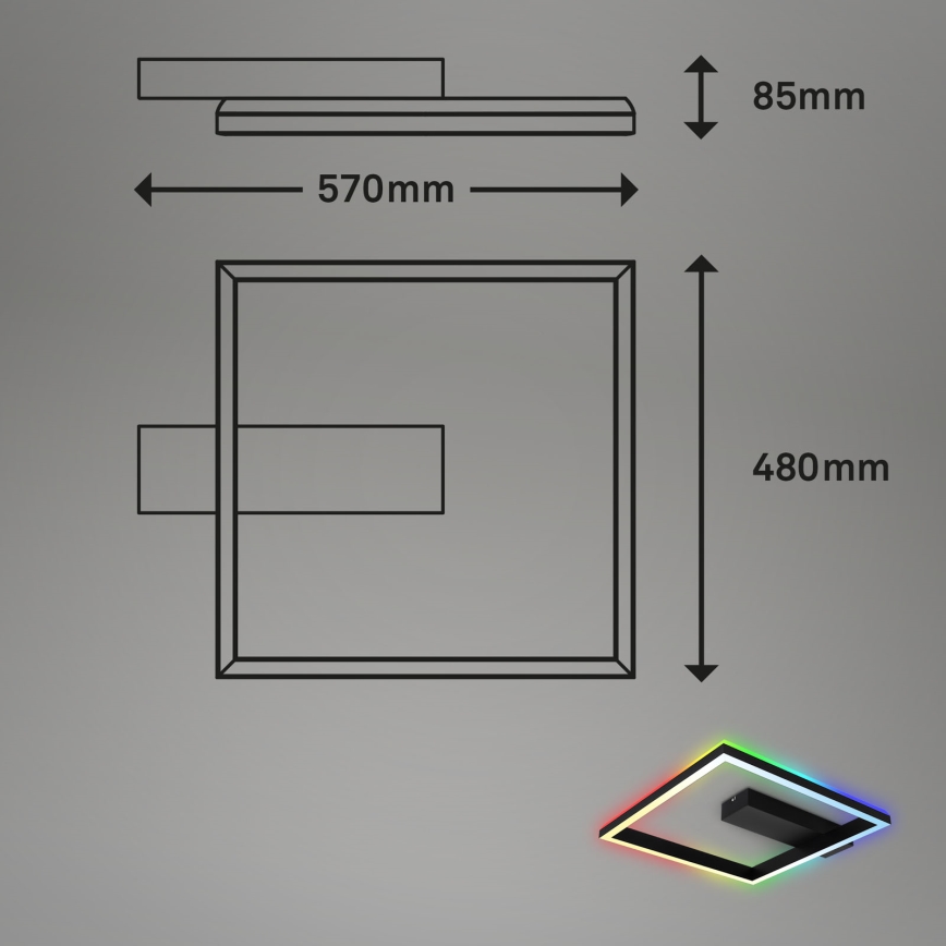 Brilo - LED RGBW Dimmable surface-mounted chandelier FRAME LED/18W/230V 2700-6500K + remote control