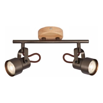 Brilo - LED spotlight TAHUN 2xGU10/5W/230V 3000K brown