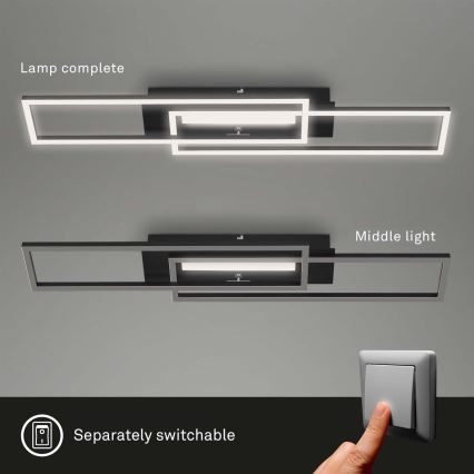 Brilo - LED Surface-mounted chandelier FRAME 2xLED/20W/230V black