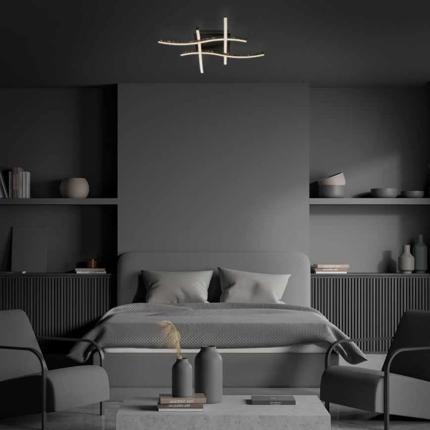 Brilo - LED Surface-mounted chandelier REY 4xLED/6W/230V black