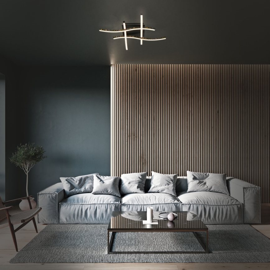 Brilo - LED Surface-mounted chandelier REY 4xLED/6W/230V black