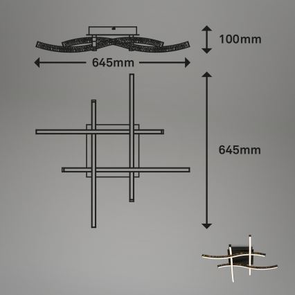 Brilo - LED Surface-mounted chandelier REY 4xLED/6W/230V black