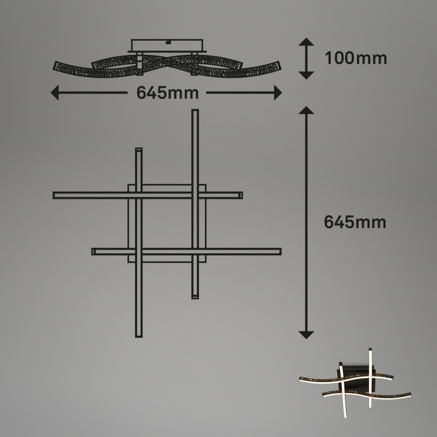 Brilo - LED Surface-mounted chandelier REY 4xLED/6W/230V black