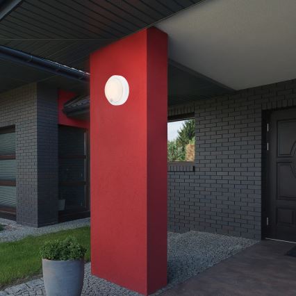 Brilo - Rechargeable Outdoor LED Wall Light with Sensor, 4W/5V, 4400 mAh, IP44, White