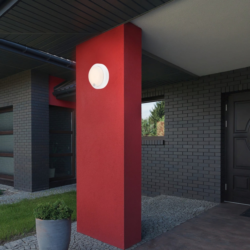 Brilo - Rechargeable Outdoor LED Wall Light with Sensor, 4W/5V, 4400 mAh, IP44, White