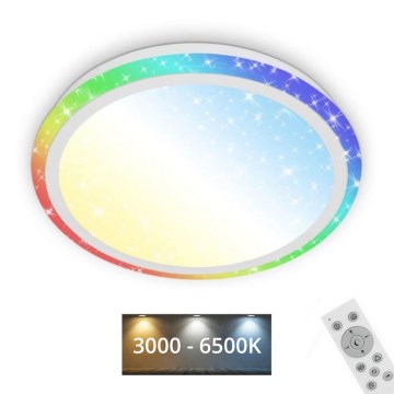 Brilo - RGBW Dimmable ceiling light STARRY SKY LED/24W/230V 3000-6500K + remote control