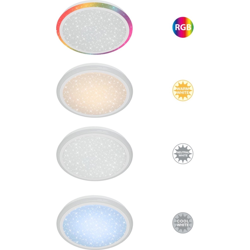 Brilo - RGBW Dimmable ceiling light STARRY SKY LED/24W/230V 3000-6500K + remote control