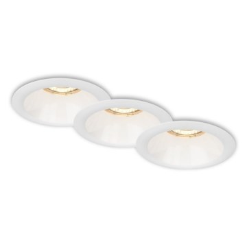 Brilo - SET 3x Bathroom recessed light 1xGU10/9W/230V IP23 white