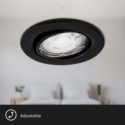 Brilo - SET 3x LED Bathroom recessed light 1xGU10/5W/230V IP23 black