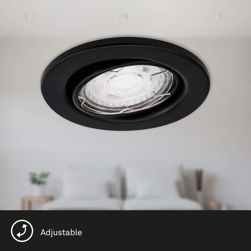 Brilo - SET 3x LED Bathroom recessed light 1xGU10/5W/230V IP23 black