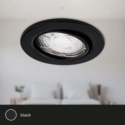 Brilo - SET 3x LED Bathroom recessed light 1xGU10/5W/230V IP23 black