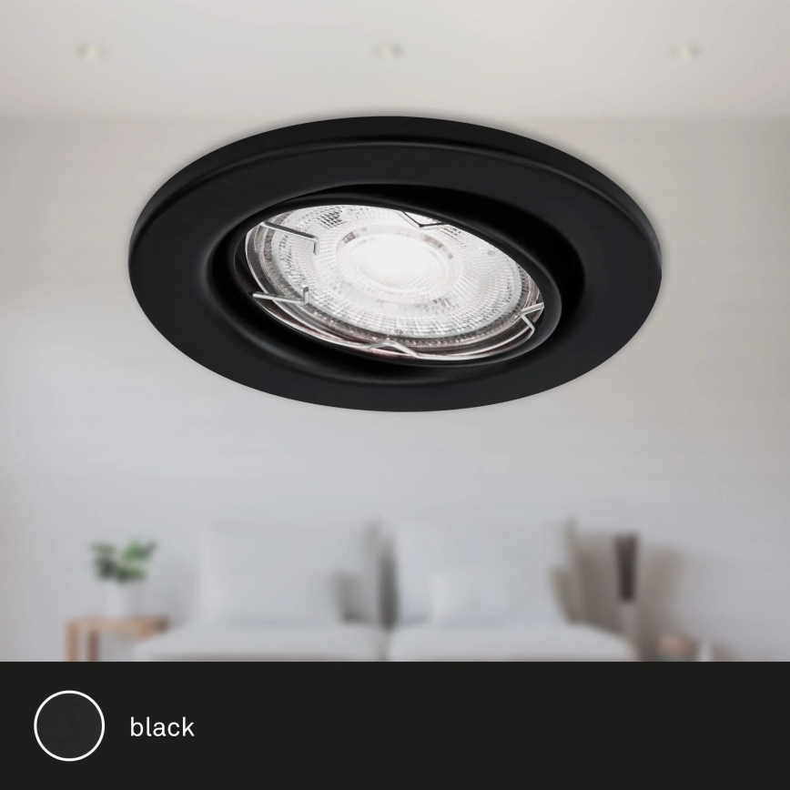 Brilo - SET 3x LED Bathroom recessed light 1xGU10/5W/230V IP23 black