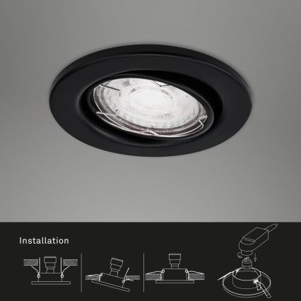 Brilo - SET 3x LED Bathroom recessed light 1xGU10/5W/230V IP23 black