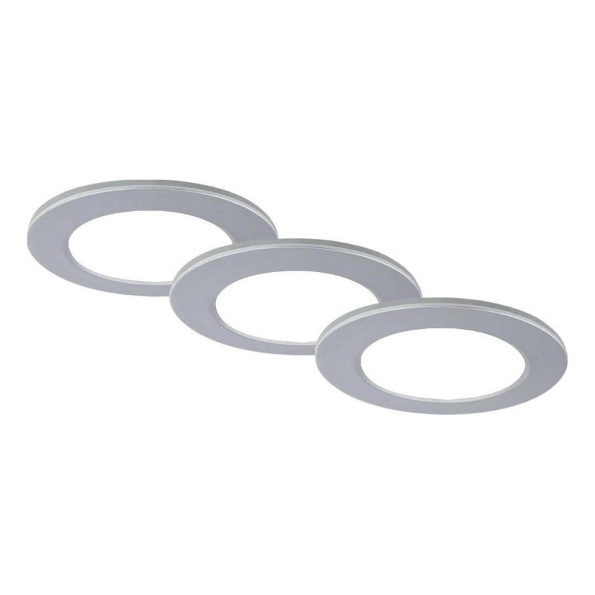 Brilo - SET 3x LED Bathroom recessed light LED/4W/230V IP44 3000/4000K silver