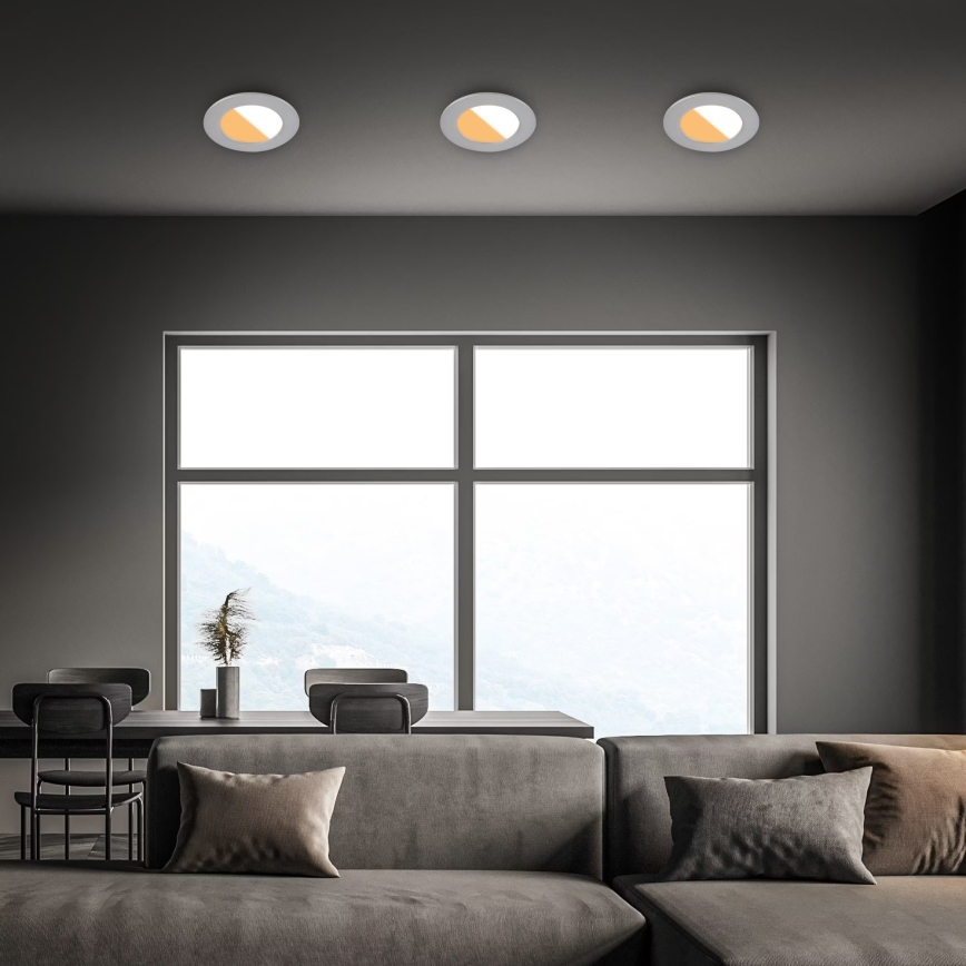 Brilo - SET 3x LED Bathroom recessed light LED/4W/230V IP44 3000/4000K silver