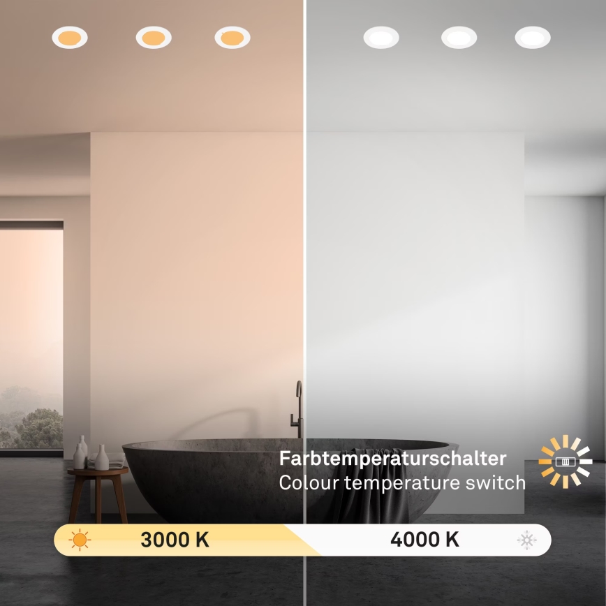 Brilo - SET 3x LED Bathroom recessed light LED/4W/230V IP44 3000/4000K white