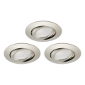 Brilo - SET 3x LED Dimmable bathroom recessed light LED/5W/230V IP23 matte chrome