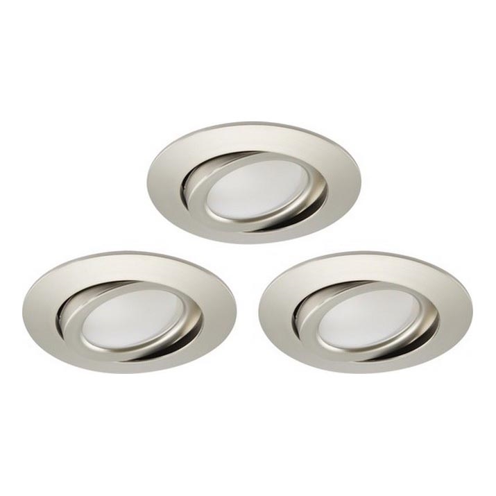 Brilo - SET 3x LED Dimmable bathroom recessed light LED/5W/230V IP23 matte chrome