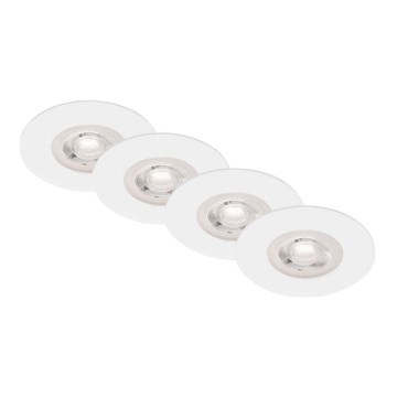 Brilo - SET 4x LED Bathroom recessed light LED/4,9W/230V IP44 white