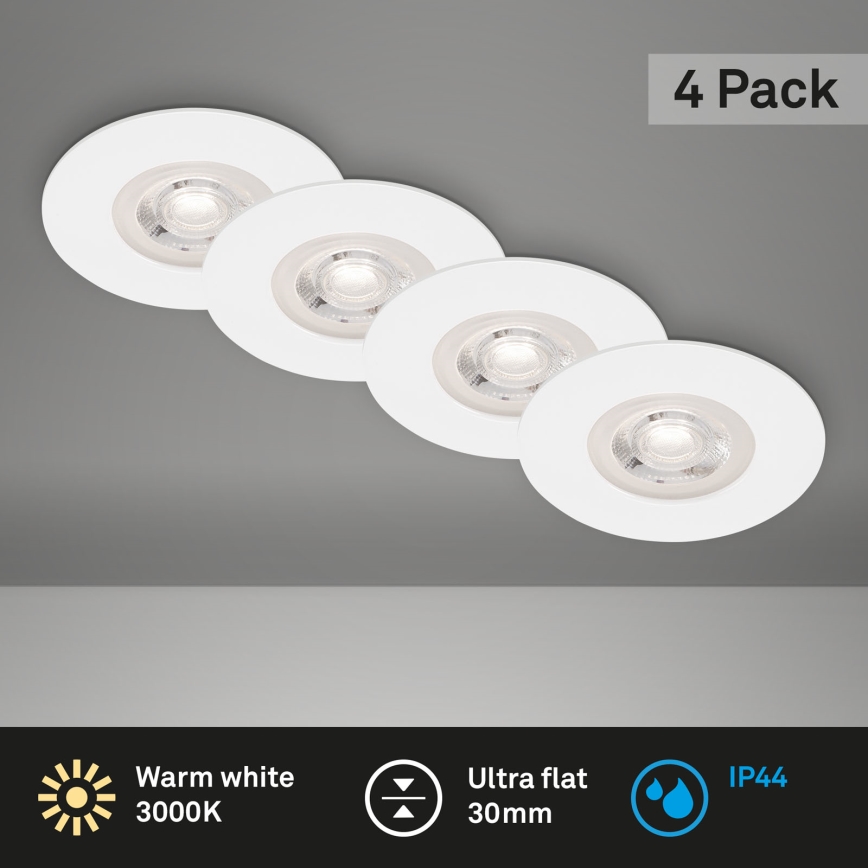 Brilo - SET 4x LED Bathroom recessed light LED/4,9W/230V IP44 white