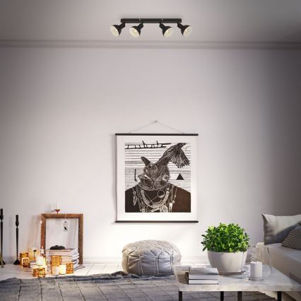 Brilo - Spotlight RETRO 4xE14/25W/230V black