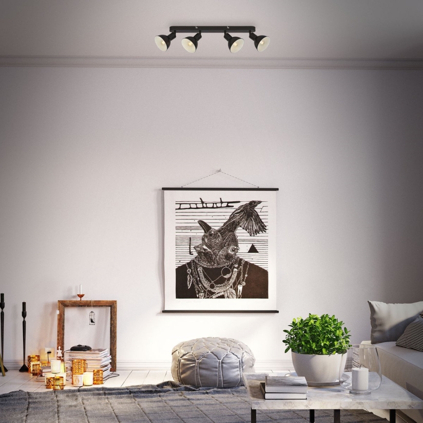Brilo - Spotlight RETRO 4xE14/25W/230V black