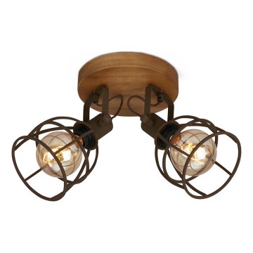 Brilo - Spotlight VINTAGE 2xE27/25W/230V brown