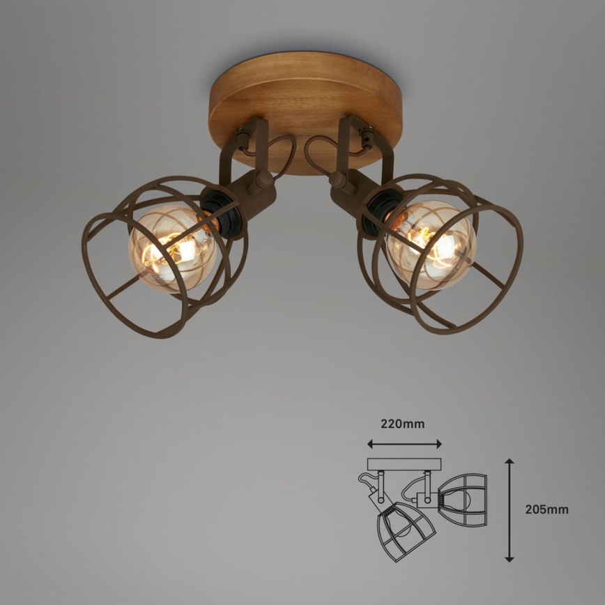 Brilo - Spotlight VINTAGE 2xE27/25W/230V brown