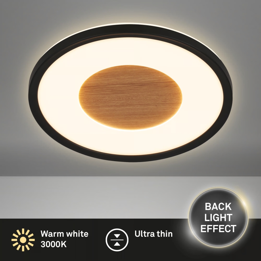 Brilo - SUFIT WOOD LED Ceiling Light LED/18W/230V/3000K Ø 29 cm