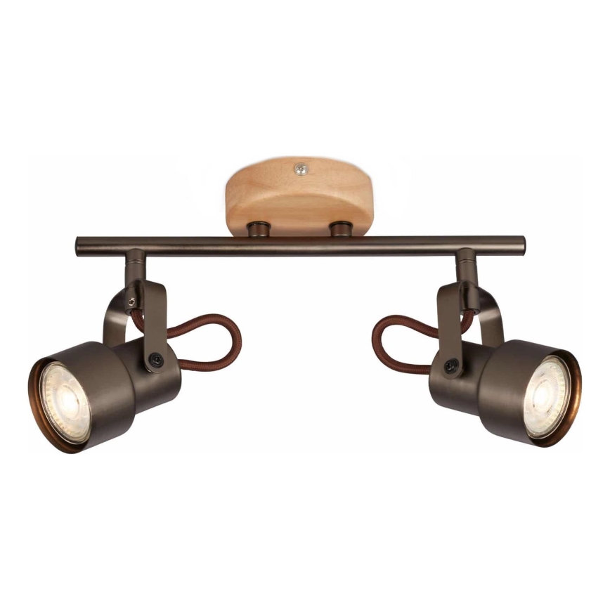 Brilo - TAHUN LED Spotlight 2x GU10/5W/230V, Brown